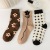 SocksAutumn and Winter New Brown Flower Socks Women's Three-Dimensional Flower All Cotton Women Mid-Calf Length Socks Japanese Style Loose Socks