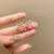 Pink Peach Love Heart Earrings Female Ins Niche Design Advanced Ear Studs Same Style Pulling Rope Peach Bracelet