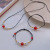 Year of Birth Jequirity Bean Red Agate Bracelet Female Woven Couple Agate Bracelet Necklace for Girlfriend TikTok Same Style