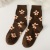 SocksAutumn and Winter New Brown Flower Socks Women's Three-Dimensional Flower All Cotton Women Mid-Calf Length Socks Japanese Style Loose Socks