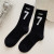 SocksHigh-Profile Figure 1977 Socks Female Spring and Autumn Outer Wear Tube Socks Number 7 Black and White Athletic Socks Cotton Socks Stockings Wholesale