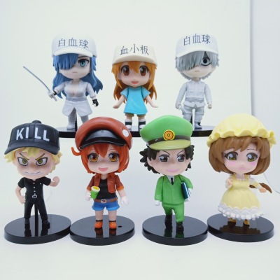 7 Models Platelet Working Cell White Corpuscle Anime Model Toys Capsule Toy Prize Claw Doll Cake Ornaments