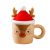 Christmas Elk Ceramic Cup With Cover Spoon Festive Gift Cup Good-looking Mug Gift Business Office Cup