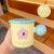 Cute Macaron Mug with Lid Girl Heart Ceramic Cup Good-looking Office Drinking Cup Breakfast Cup