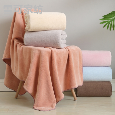 Warm Fleece Large Bath Towel Beauty Blanket Coral Fleece Thickened Absorbent Bath Towel 90 * 180cm