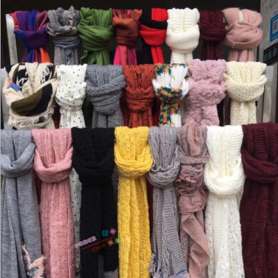 5 Yuan Model Women's Autumn and Winter Wool Scarf Shawl Gift Knitted Scarf Stall Market
