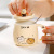 Cartoon Bear Ceramic Cup Home Office with Cover Spoon Mug Good-looking Water Cup Couple Coffee Breakfast Cup