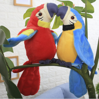 Recording Parrot Learning to Speak Parrot Can Twist and Fan Wings Tongue Parrot Children's Electric Plush Toy