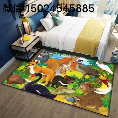 Crystal Velvet Cartoon Floor Mat Living Room Children's Room Carpet Can Be Customized Size