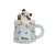 Cute Creative Water Cup Lid Straw Ins Style Female Ceramic Milk Cup Design Sense Niche Mug Couple