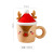 Christmas Elk Ceramic Cup With Cover Spoon Festive Gift Cup Good-looking Mug Gift Business Office Cup