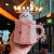 Cute Creative Water Cup Lid Straw Ins Style Female Ceramic Milk Cup Design Sense Niche Mug Couple