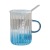 New Color Gradient Glass High Temperature Resistant Water Cup with Straw Office Home Gift Wholesale Student White Collar
