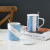 Cup Ceramic Mug with Spoon with Lid Girl Good-looking Drinking Cup Household Minimalist Line Breakfast Cup
