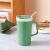 Nordic Solid Color Mug with Lid and Straw Simple Ceramic Cup Large Capacity Good-looking Girl Heart INS Office