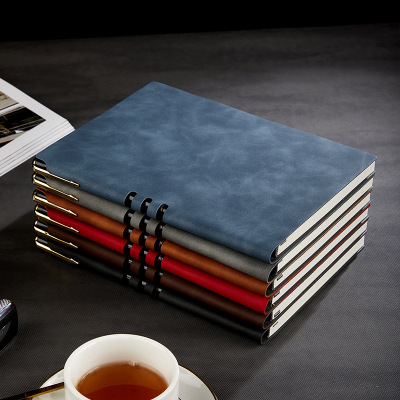 Business Notebook A5B5 Notebook Simple Soft Leather Notepad Student Diary Book Company Enterprise Notebook Pack