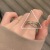 Korean Style Dongdaemun Fashion Trending Cross Ring Female Inlaid Full Diamond Metal Adjustable Ring Anchor Jewelry