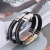 Wholesale New European and American Silicone Titanium Steel Bracelet Popular Fashion Men's Bracelet Amazon Adjustable Cross-Border Factory Goods