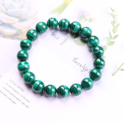 Natural Malachite Bracelet Green Crystal Bracelet Fashion Jewelry Gift Men and Women Single Circle