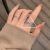 Korean Style Dongdaemun Fashion Trending Cross Ring Female Inlaid Full Diamond Metal Adjustable Ring Anchor Jewelry