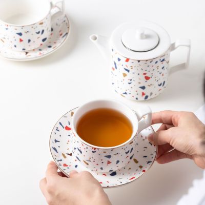 Nordic Tea Set Teapot Cup Water Cup Set Cup Simple Drinking Ware Ceramic Tea Cup Set Living Room Home Cup Set