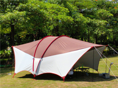 Greenheron Oversized Double Pole Hami Canopy Beach Sunshade Living Room Tent UV-Proof Canopy Tent