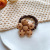 New Kids' Milk Coffee Color Plaid Hair Rope Little Girl Fabric Flower Hairband Girl Heart Ponytail Rubber Band Hair Rope