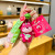 Genuine Creative Cute Unique Car Strawberry Bear Keychain DIY Trending Cartoon Small Gift Pendant Wholesale