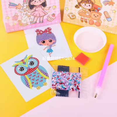 Internet Celebrity Children's Diamond Stickers Cartoon DIY Handmade Material Package Simple Novice Making Mobile Phone Notepaper