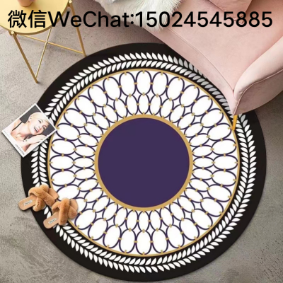 Crystal Velvet round Floor Mat Household Bedroom Carpet Living Room Coffee Table Computer Chair Floor Mat Door Mat