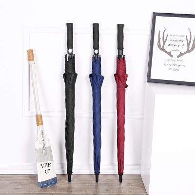 Full Fiber Golf Umbrella Automatic Opening Long Handle Umbrella Large Curved Handle Straight Pole Umbrella Business Double Gift Advertising Umbrella