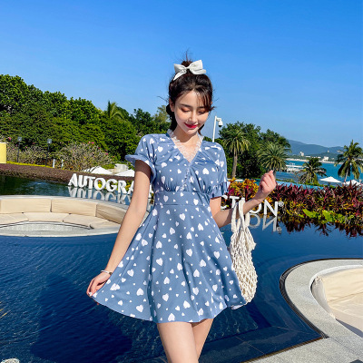 Swimsuit Women's Hot Spring Split New Skirt Two-Piece Suit Slim Fit Slimming and Fashionable Vacation Korean Swimwear