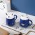 Keyin Blue Bear Ceramic Cup Wholesale Household Water Cup Student Cartoon Mug with Lid Office Coffee Cup