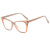 New Fashion Square Cat Eye Contrast Color European and American Plain Glasses Ins Internet Celebrity TR90 Core Insert Anti-Blue Light Spectacle Frame
