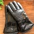 Leather Gloves Wool Mouth Men's Winter Thickened Velvet Cold Protection Non-Slip Cotton plus-Sized Finger Motorcycle Battery Car Gloves