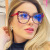 2022 New European and American Fashion Cat Eye Avant-Garde Catwalk Plain Glasses Ins Internet Celebrity Tr Anti-Blue Light Spectacle Frame Tide