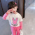 Girls Autumn Clothing 2022 Autumn New Cute Girl Cartoon Suit Western Style Xiaomengtu Letter Printed Sweatshirt Two-Piece Set