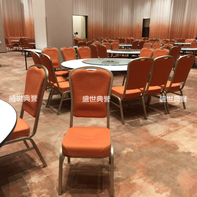 Star Hotel Banquet Furniture Conference Center Aluminum Alloy Chair Dining Hotel Wedding Banquet Folding Table and Chair