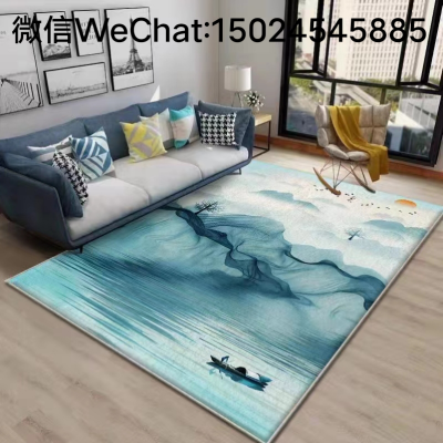 Living Room Carpet Household Crystal Velvet Floor Mat Balcony Tea Table Cloth Easy-Care Floor Mat