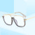 New Big Square Rim Anti-Blue Light Glasses Korean Style Personalized Double Beam Half Frame Eyeglass Frame Fashion Plain Internet Celebrity Plain Glasses