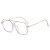 New Big Square Rim Anti-Blue Light Glasses Korean Style Personalized Double Beam Half Frame Eyeglass Frame Fashion Plain Internet Celebrity Plain Glasses