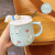 Swimming Duck Creative Mug Female Cute With Cover Spoon Ceramic Cup Simple Fresh Super Cute Children 'S Milk Cup Ins