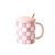 Internet Celebrity Chessboard Lattice Ceramic Mug Good-looking Household Couple Water Cup