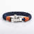 Best Seller in Europe and America Personality Titanium Steel Bow Buckle Bracelet High Quality Stainless Steel U-Shaped Extended Buckle Cotton String Bracelet for Men