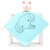 Cartoon Cotton Printed Square Towel Double-Sided Children Face Washing Towel Hand-Wiping Square Small Tower Kindergarten Hanging Handkerchief