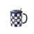 Internet Celebrity Chessboard Lattice Ceramic Mug Good-looking Household Couple Water Cup