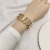 Rose Gold Bracelet Female Wholesale Hollow Twist Connecting Shackle European and American Foreign Trade Stylish Glossy Gold Factory Direct Sales Jewelry