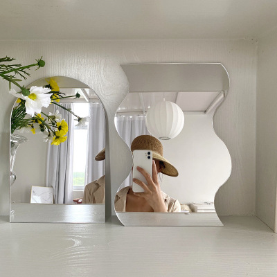 INS Korean Blogger Special-Shaped Mirror Wave Acrylic Mirror Makeup Mirror Table Decorative Ornament Home Ornament