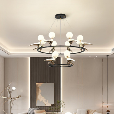Nordic Restaurant Chandelier Modern Designer Personality Artistic Living Room Lamp Creative Bedroom Bar Magpie Bird Lamp