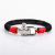 Best Seller in Europe and America Personality Titanium Steel Bow Buckle Bracelet High Quality Stainless Steel U-Shaped Extended Buckle Cotton String Bracelet for Men